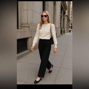 St. John Knit Wide Leg Pants in‎ Caviar Black Sz 2